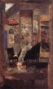 James Ensor Skeleton Looking at Chinoiseries Spain oil painting reproduction